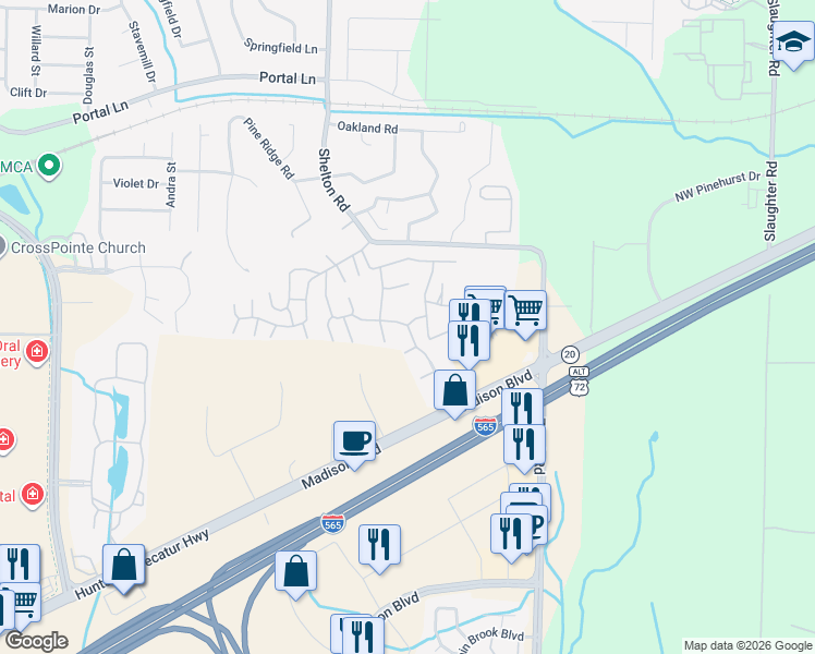 map of restaurants, bars, coffee shops, grocery stores, and more near 2003 Flagstone Drive in Madison