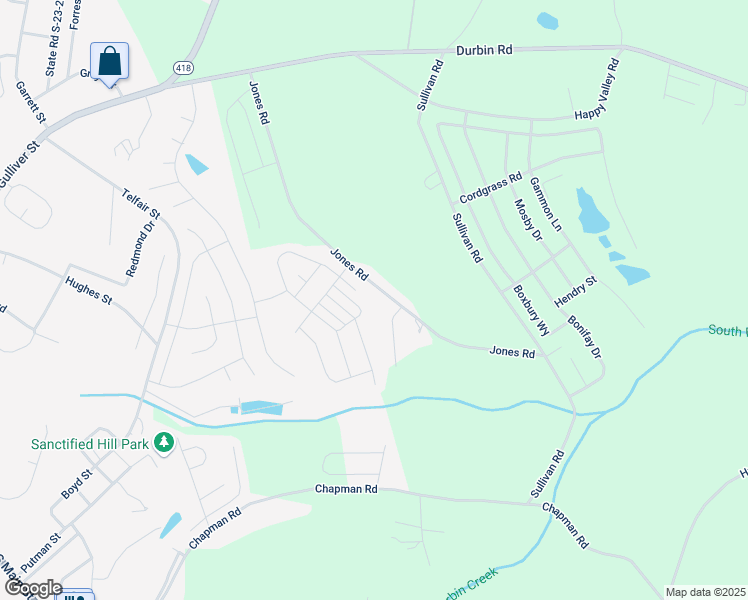 map of restaurants, bars, coffee shops, grocery stores, and more near 750 Jones Road in Fountain Inn