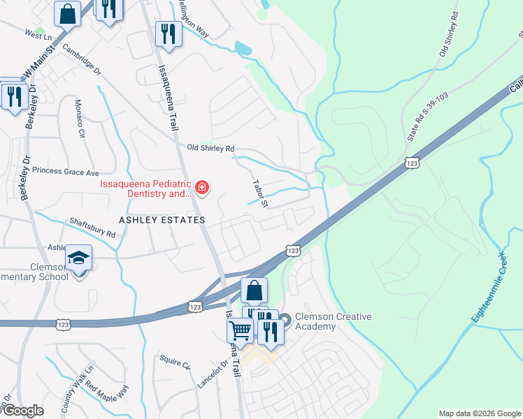 map of restaurants, bars, coffee shops, grocery stores, and more near 201 Tiliwa Court in Central
