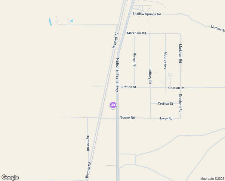 map of restaurants, bars, coffee shops, grocery stores, and more near 2 National Trails Highway in Barstow