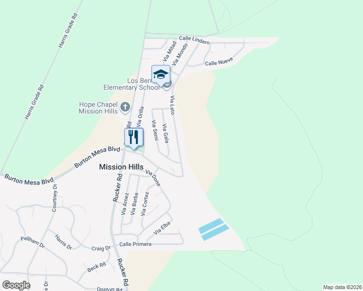 map of restaurants, bars, coffee shops, grocery stores, and more near 3588 Via Lato in Lompoc