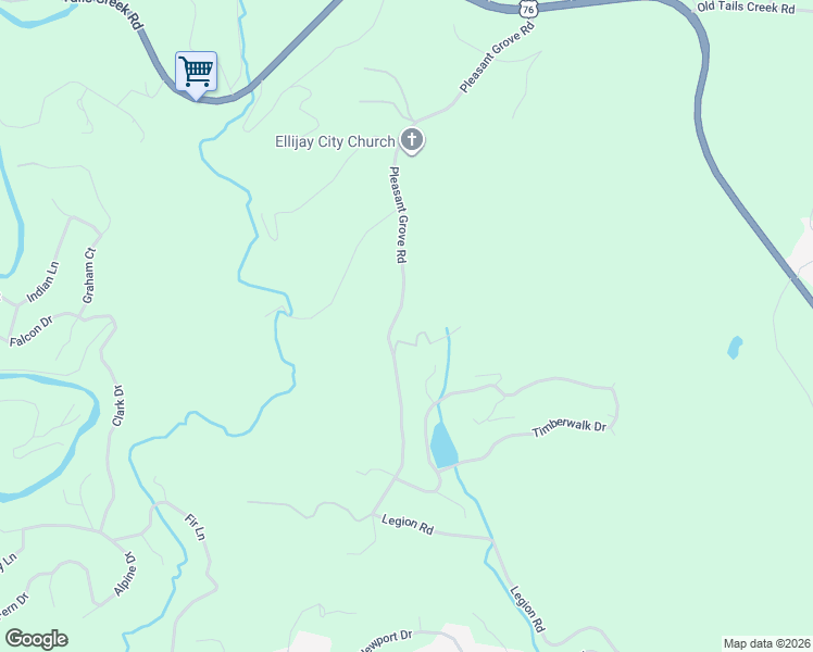 map of restaurants, bars, coffee shops, grocery stores, and more near 186-3716 Standing Rock Lane in Ellijay