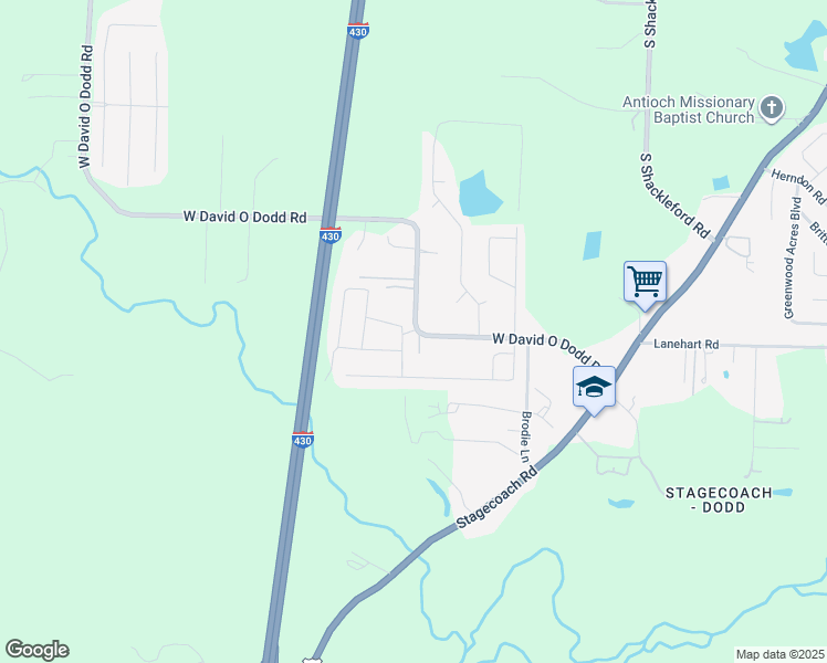 map of restaurants, bars, coffee shops, grocery stores, and more near 11115 West David O Dodd Road in Little Rock