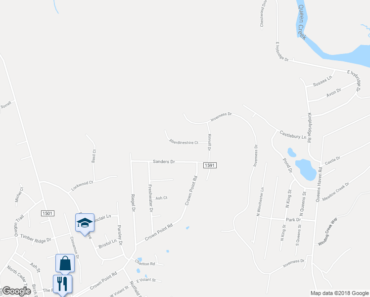 map of restaurants, bars, coffee shops, grocery stores, and more near 513 Aberdineshire Court in Hubert