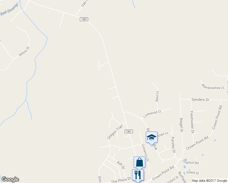map of restaurants, bars, coffee shops, grocery stores, and more near 416 Sandridge Road in Hubert
