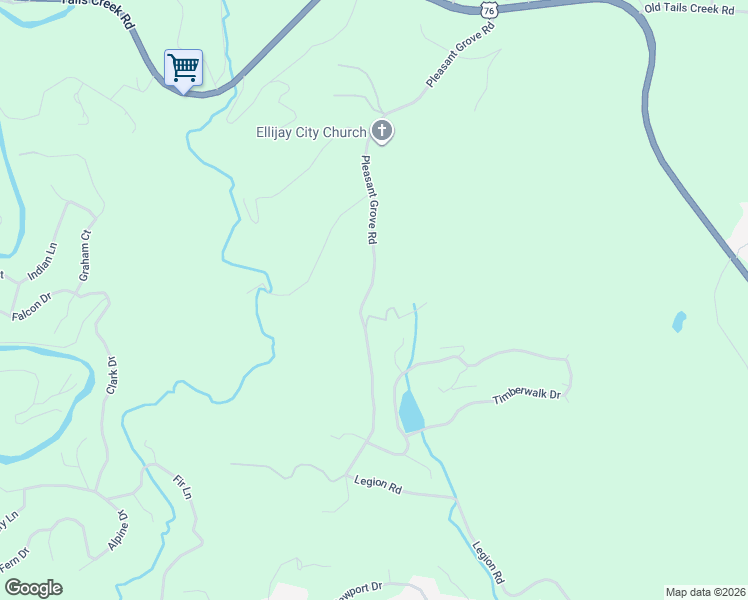 map of restaurants, bars, coffee shops, grocery stores, and more near 186-3716 Standing Rock Lane in Ellijay