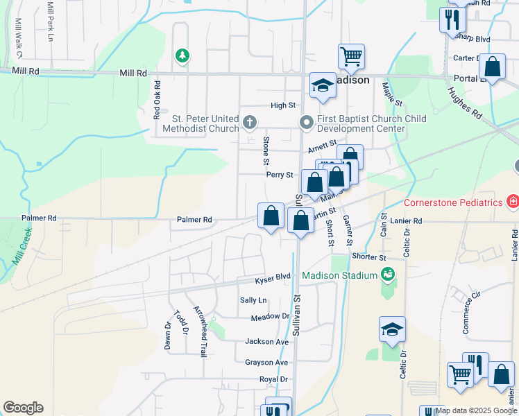map of restaurants, bars, coffee shops, grocery stores, and more near 11 Allen Street in Madison