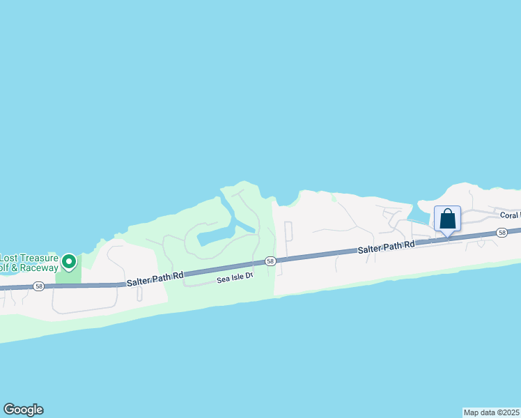 map of restaurants, bars, coffee shops, grocery stores, and more near 113 Sandpiper Lane in Indian Beach