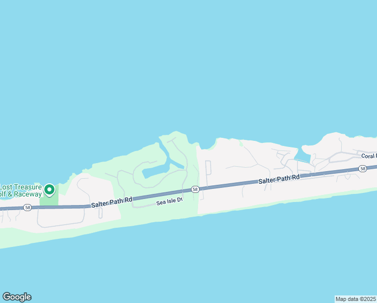 map of restaurants, bars, coffee shops, grocery stores, and more near 113 Sandpiper Lane in Indian Beach