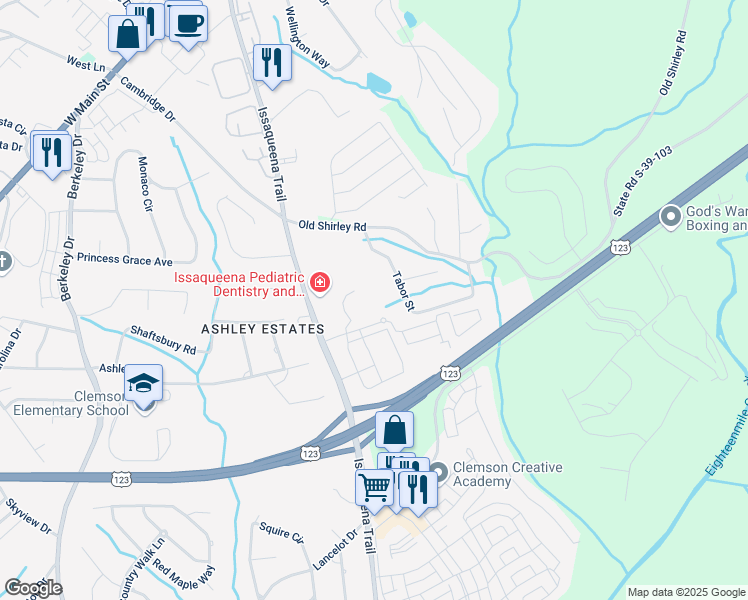 map of restaurants, bars, coffee shops, grocery stores, and more near 217 Tabor Street in Central