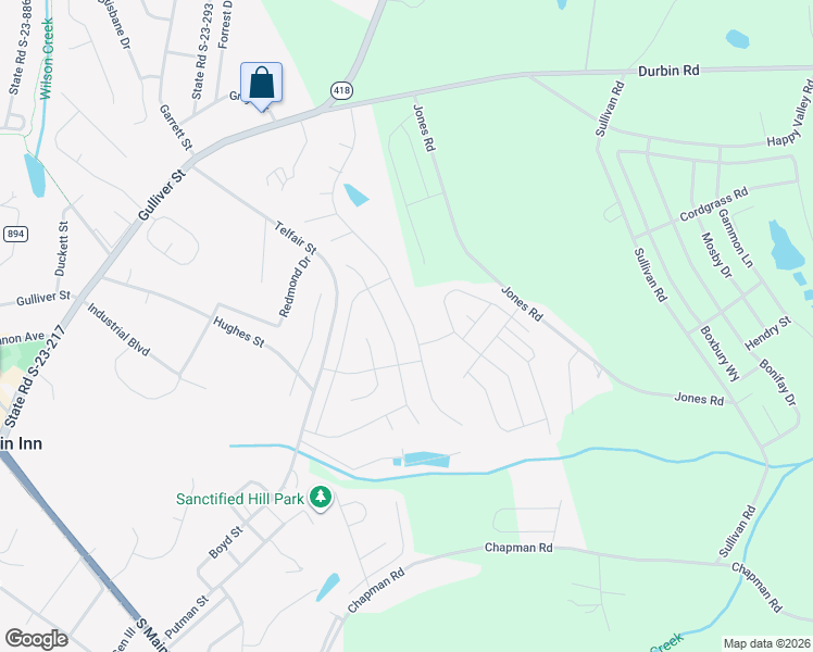 map of restaurants, bars, coffee shops, grocery stores, and more near 611 Fountain Brook Lane in Fountain Inn