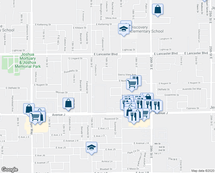 map of restaurants, bars, coffee shops, grocery stores, and more near 1606 East Norberry Street in Lancaster