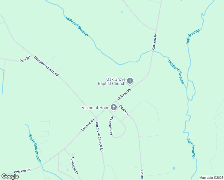 map of restaurants, bars, coffee shops, grocery stores, and more near 6749 North Chicken Road in Lumberton