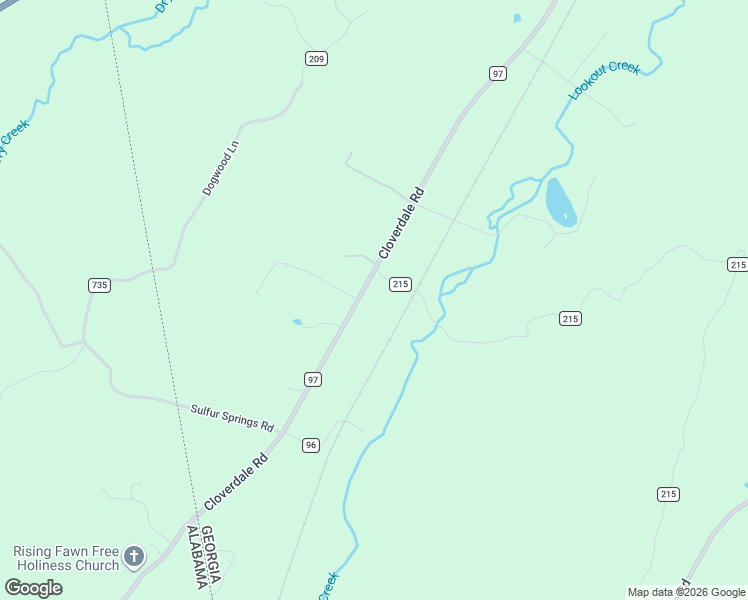 map of restaurants, bars, coffee shops, grocery stores, and more near 4243 Cloverdale Road in Rising Fawn