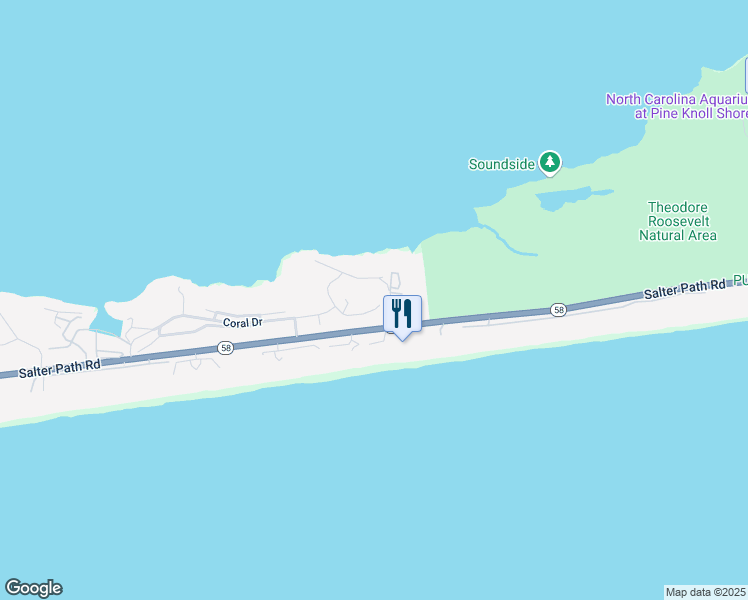 map of restaurants, bars, coffee shops, grocery stores, and more near 520 Egret Lake Drive in Atlantic Beach
