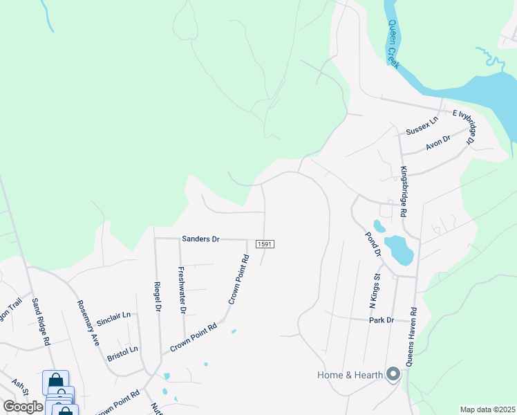map of restaurants, bars, coffee shops, grocery stores, and more near 402 Kinroff Drive in Hubert