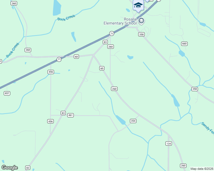 map of restaurants, bars, coffee shops, grocery stores, and more near 454 County Road 260 in Pisgah
