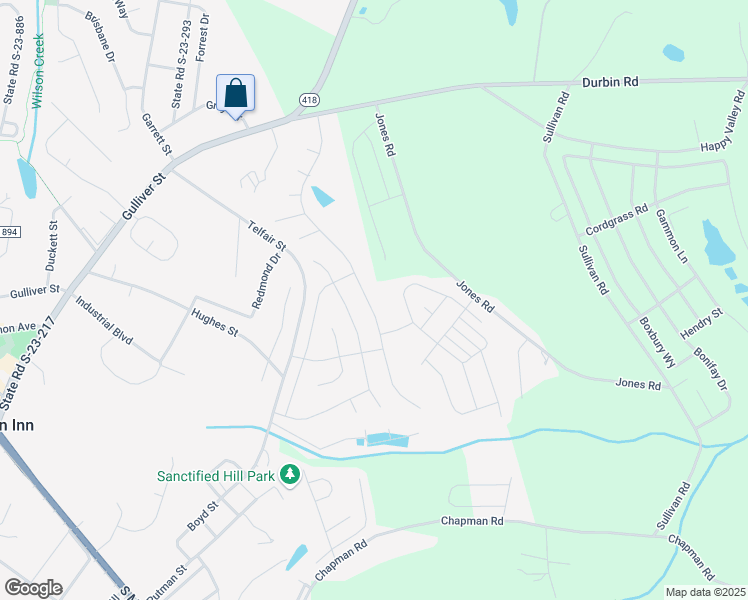 map of restaurants, bars, coffee shops, grocery stores, and more near 611 Fountain Brook Lane in Fountain Inn