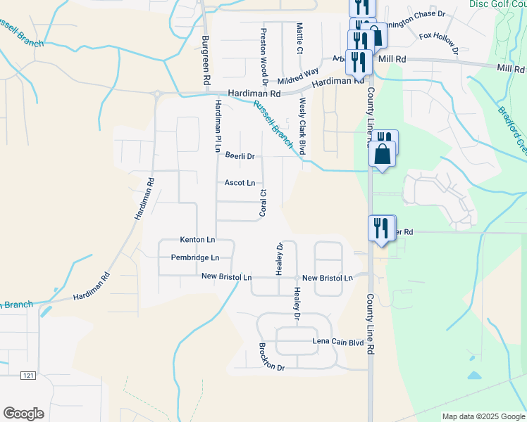 map of restaurants, bars, coffee shops, grocery stores, and more near 217 Coral Court in Madison