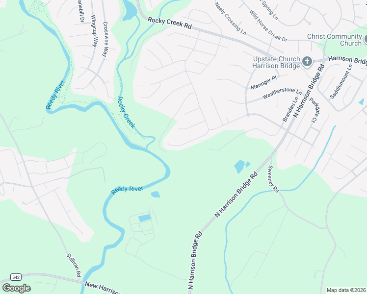 map of restaurants, bars, coffee shops, grocery stores, and more near Long Creek Plantation Nature Trail in Simpsonville
