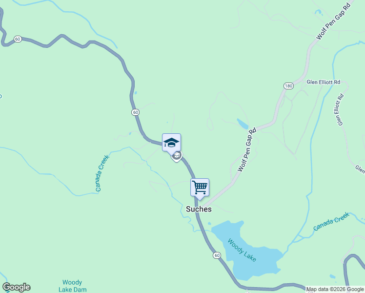 map of restaurants, bars, coffee shops, grocery stores, and more near 80 Firewater Lane in Suches