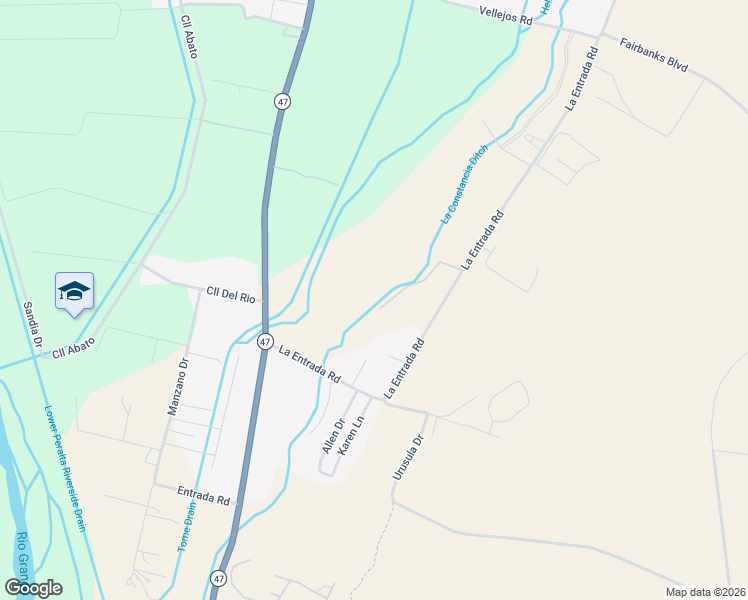 map of restaurants, bars, coffee shops, grocery stores, and more near 32 La Bajada Road in Los Lunas