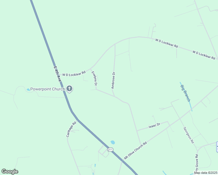 map of restaurants, bars, coffee shops, grocery stores, and more near 366 Ambrose Drive in Lumberton