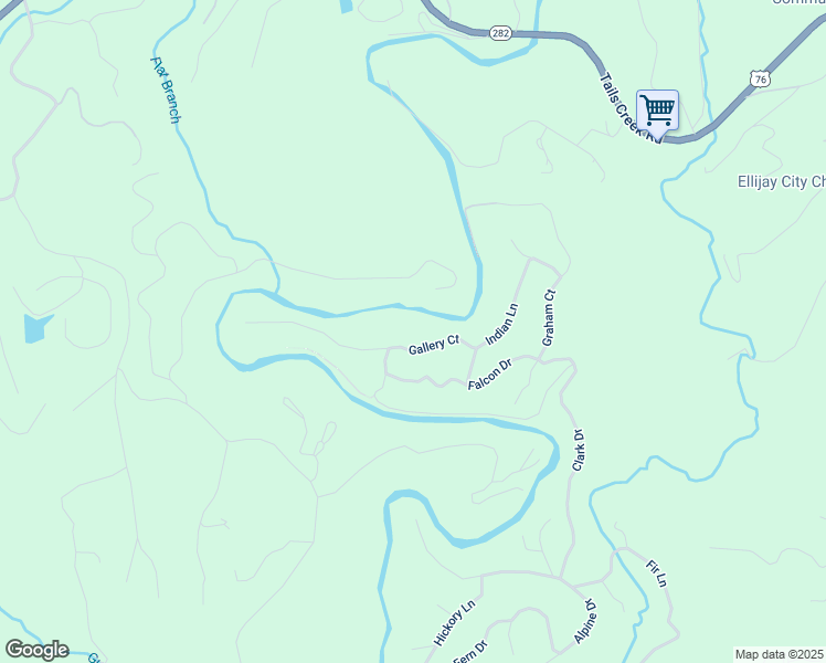 map of restaurants, bars, coffee shops, grocery stores, and more near 210 Gallery Court in Ellijay