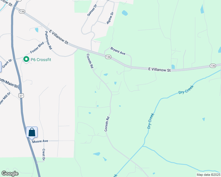 map of restaurants, bars, coffee shops, grocery stores, and more near 353 Corinth Road in LaFayette
