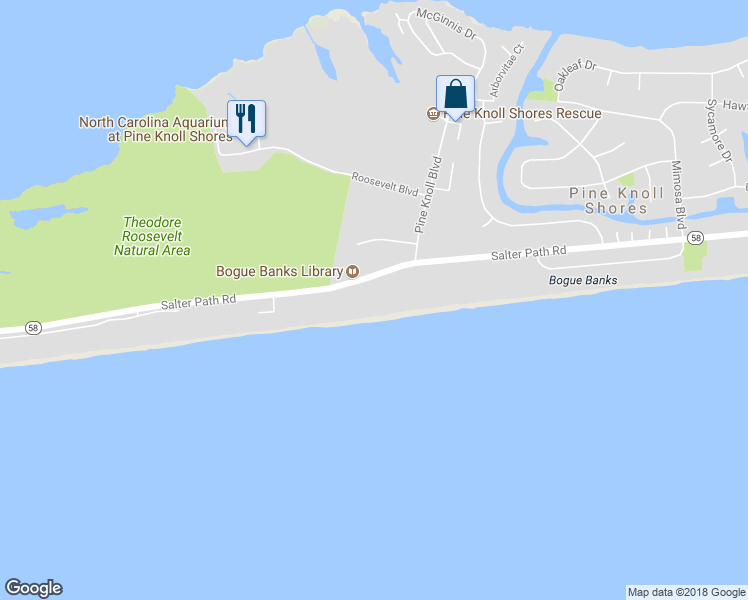 map of restaurants, bars, coffee shops, grocery stores, and more near 315 Salter Path Road in Atlantic Beach
