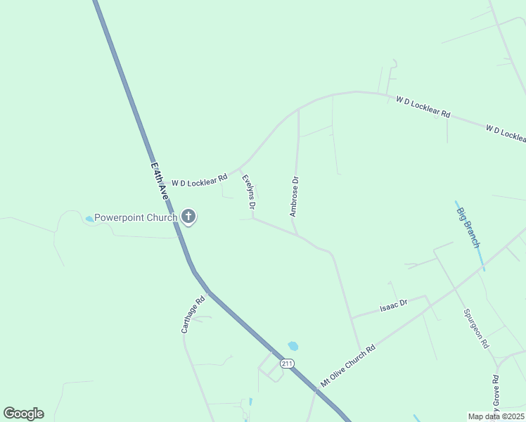 map of restaurants, bars, coffee shops, grocery stores, and more near 366 Ambrose Drive in Lumberton