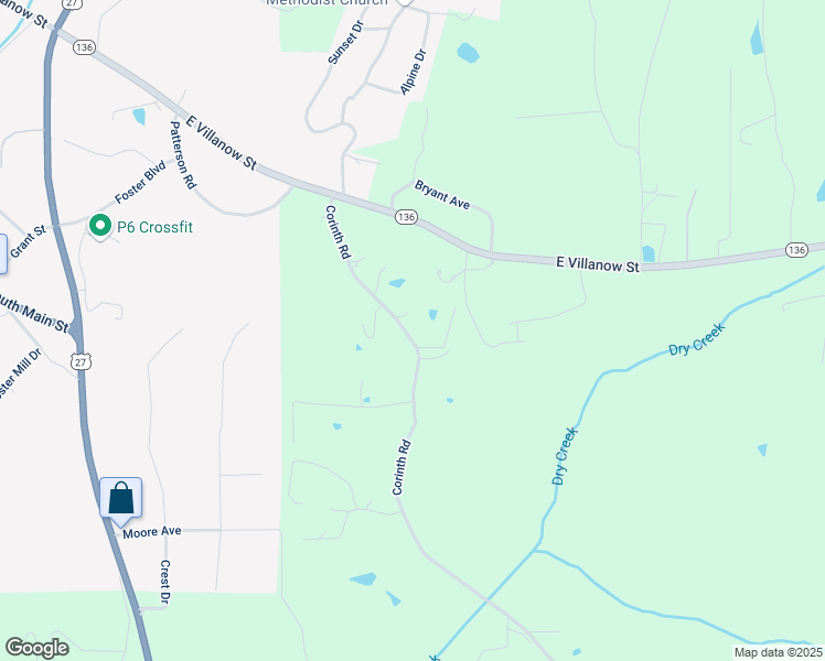 map of restaurants, bars, coffee shops, grocery stores, and more near 353 Corinth Road in LaFayette