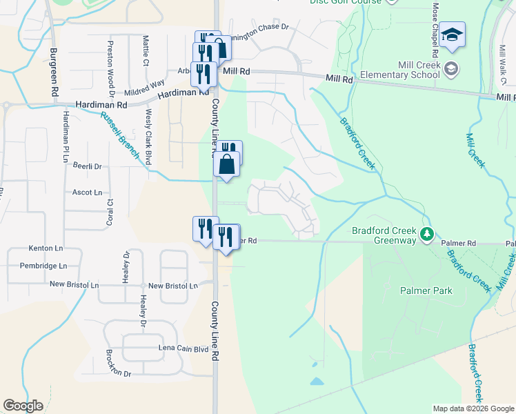 map of restaurants, bars, coffee shops, grocery stores, and more near 121 Continental Drive in Madison