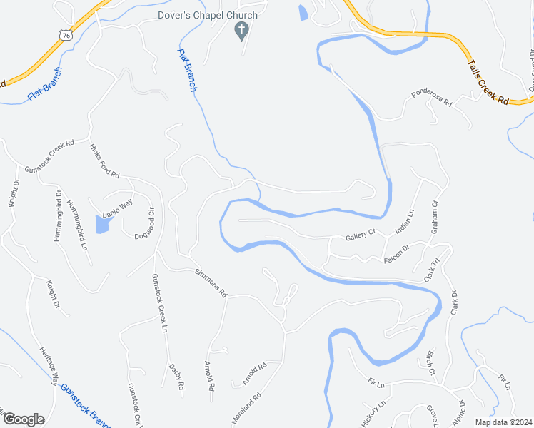 map of restaurants, bars, coffee shops, grocery stores, and more near 510 Gallery Court in Ellijay