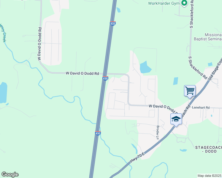 map of restaurants, bars, coffee shops, grocery stores, and more near 728 Koen Lane in Little Rock