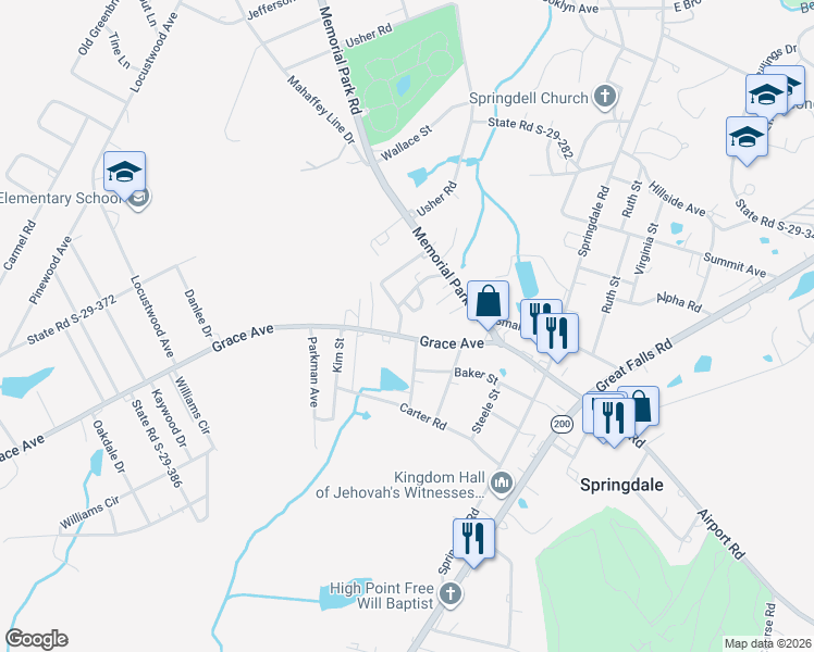 map of restaurants, bars, coffee shops, grocery stores, and more near 1437 Tripp Lane in Lancaster