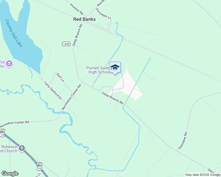 map of restaurants, bars, coffee shops, grocery stores, and more near 11344 Deep Branch Road in Maxton