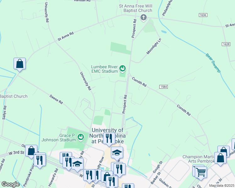 map of restaurants, bars, coffee shops, grocery stores, and more near 717f Prospect Road in Pembroke