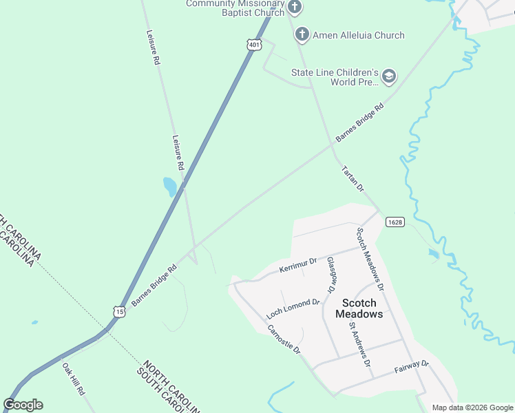 map of restaurants, bars, coffee shops, grocery stores, and more near 11140 Barnes Bridge Road in Laurinburg