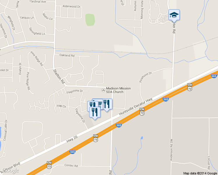 map of restaurants, bars, coffee shops, grocery stores, and more near 190 Shelton Road in Madison