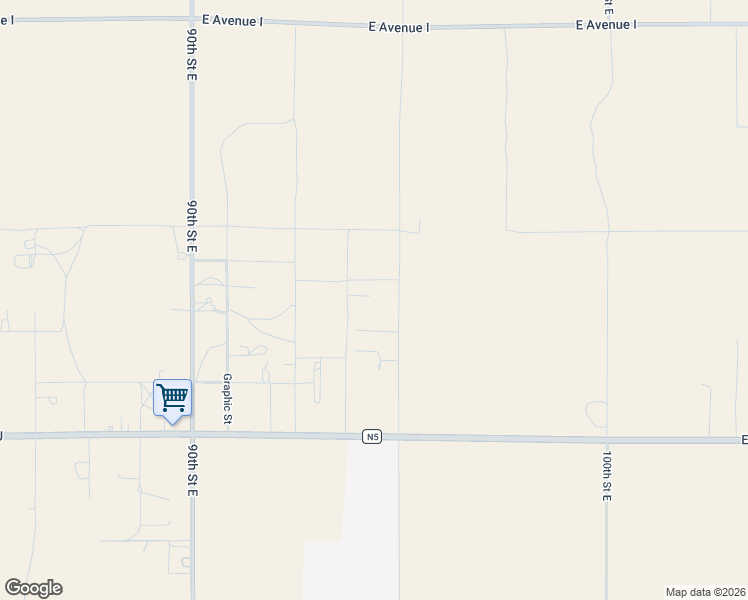 map of restaurants, bars, coffee shops, grocery stores, and more near 44639 95th Street East in Lancaster