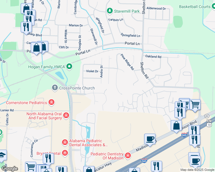 map of restaurants, bars, coffee shops, grocery stores, and more near 197 Evalyn Street in Madison