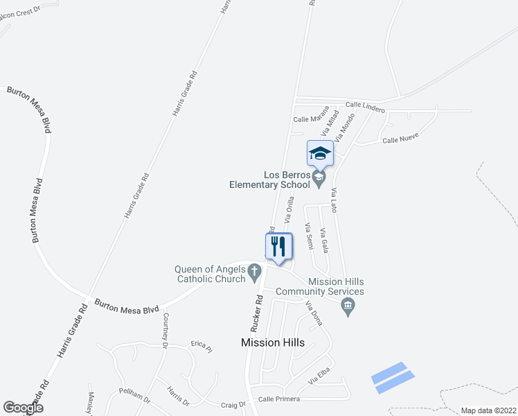 map of restaurants, bars, coffee shops, grocery stores, and more near 3625 Rucker Road in Lompoc