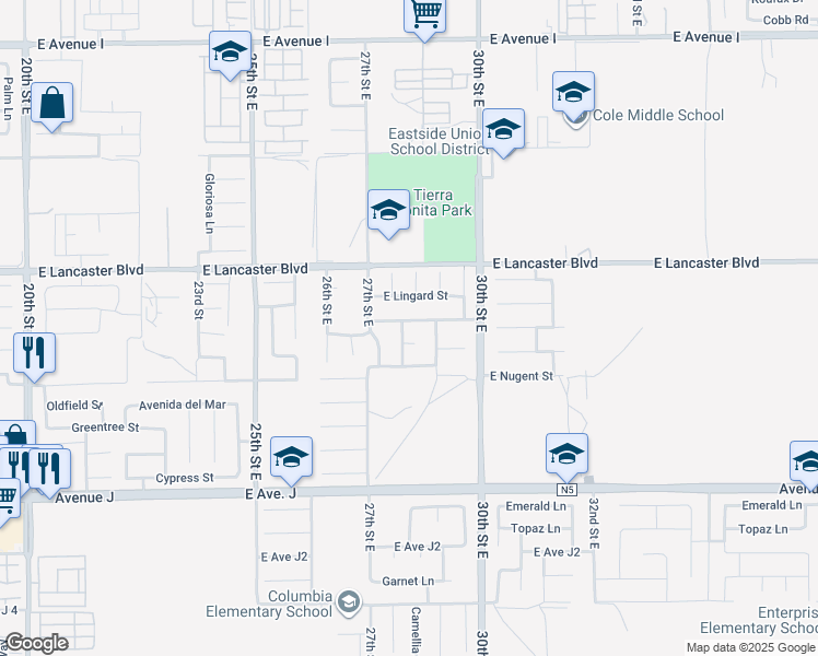 map of restaurants, bars, coffee shops, grocery stores, and more near 2746 East Newgrove Street in Lancaster