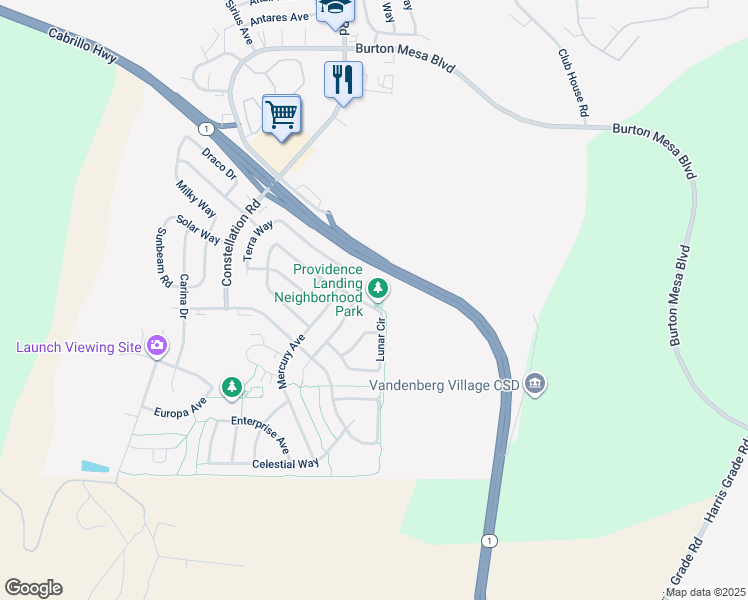 map of restaurants, bars, coffee shops, grocery stores, and more near 3763 Uranus Avenue in Lompoc