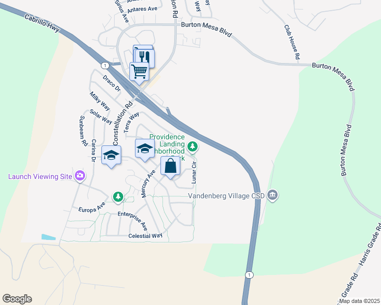 map of restaurants, bars, coffee shops, grocery stores, and more near 3763 Uranus Ave in Lompoc