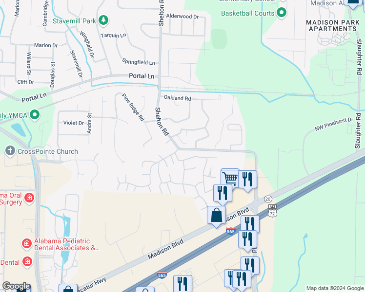 map of restaurants, bars, coffee shops, grocery stores, and more near 306 Winterhaven Trail in Madison