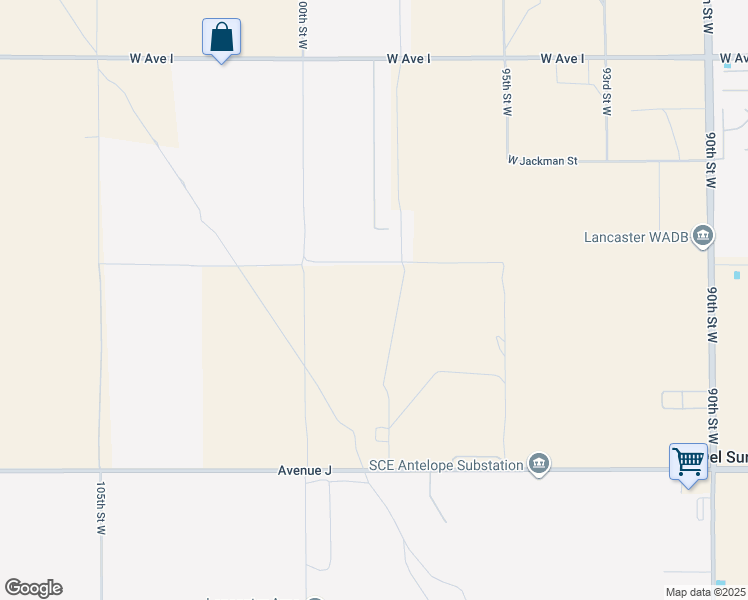 map of restaurants, bars, coffee shops, grocery stores, and more near Camino Del Sur in Lancaster