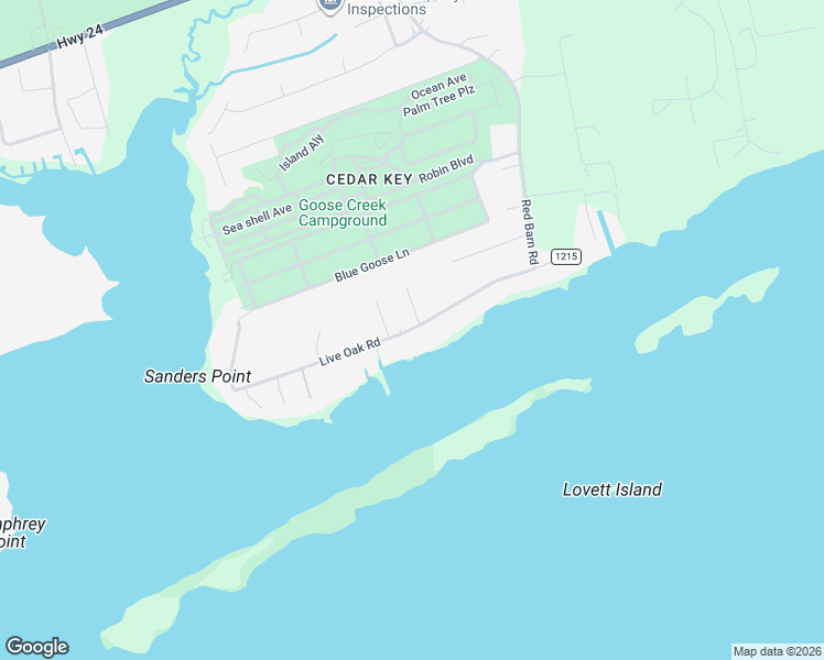 map of restaurants, bars, coffee shops, grocery stores, and more near State Road 1215 in Carteret County