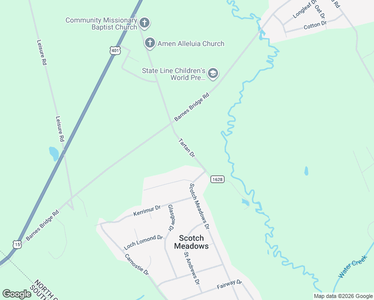 map of restaurants, bars, coffee shops, grocery stores, and more near 8540 Tartan Drive in Laurinburg